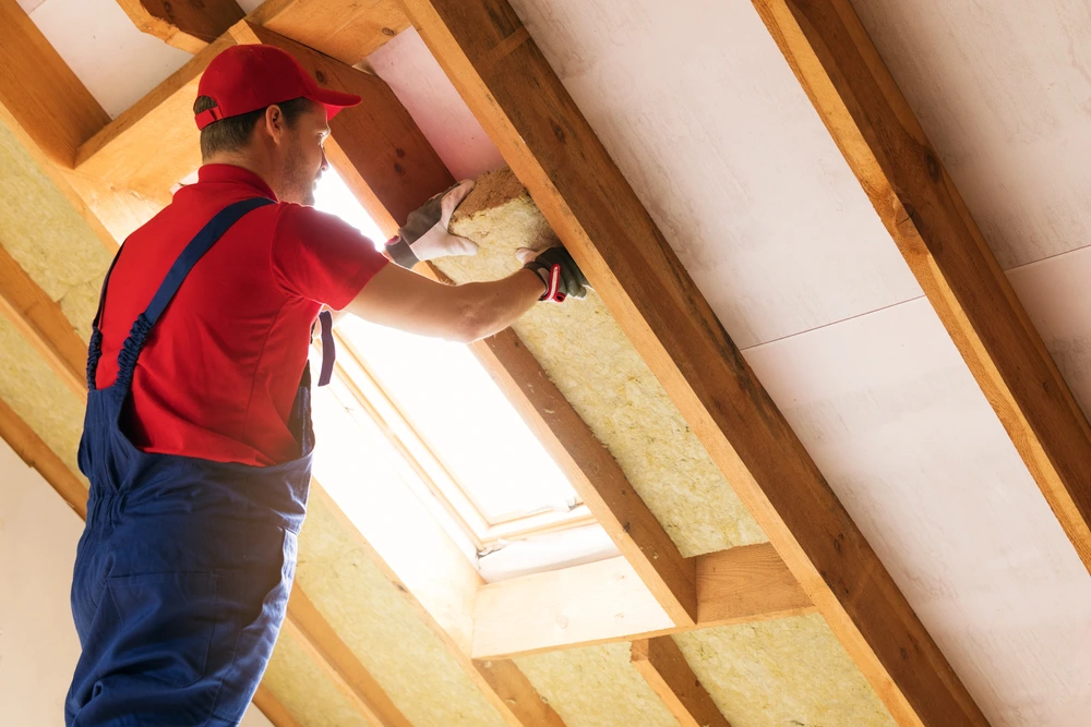 house-attic-insulation-construction-worker-installing