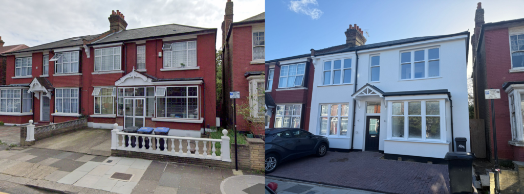 Before and after comparison of semi-detached house renovation project